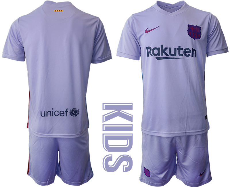Youth 2021-2022 Club Barcelona away purple blank Soccer Jersey